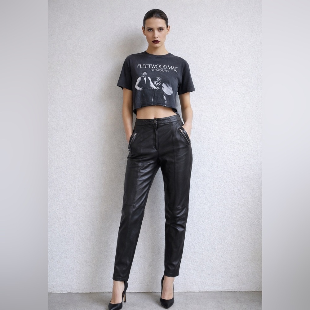 Vintage leather pants- zip ankle. 29" waist, 40" length